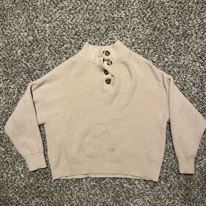 MNG Quarter button textured sweater